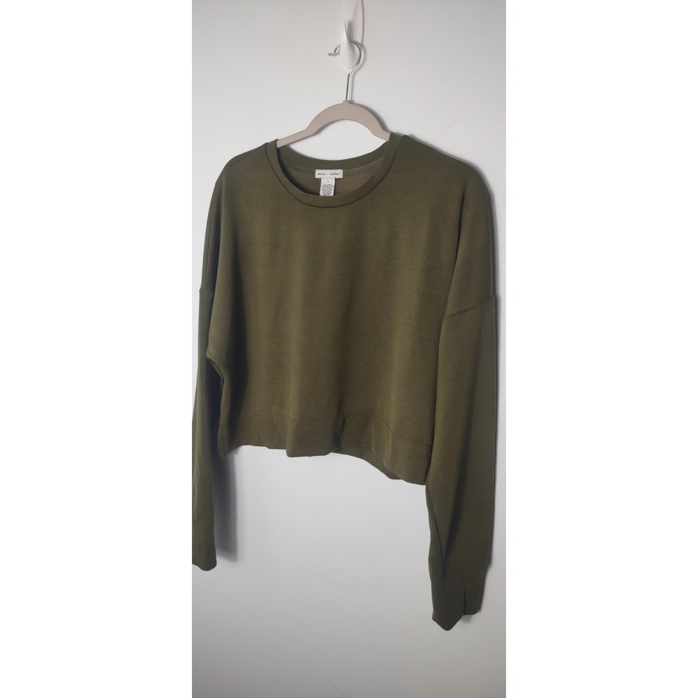 Cropped‎ Oversized Olive Cozy crewneck sweatshirt Better Together Size Large